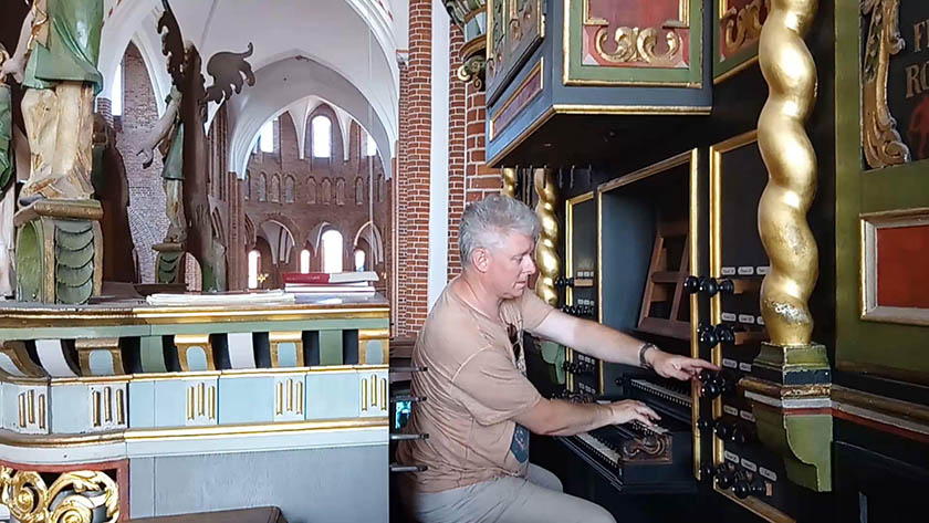 Organist Richard Copeland playing at Roskilde Cathedral in Denmark